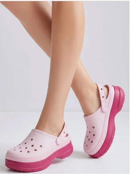 CROCS Shoes - CROCS Platform Clogs in Light Pink and Hot Pink